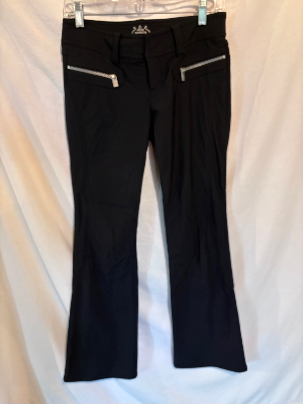 Black Prana Women's Flared Insulated Pants with Front Zippers